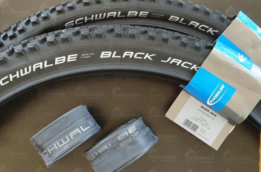 Schwalbe Black Jack Active MTB Drahtreifen 26 x 2.10 Zoll schwarz Fahrradschläuche